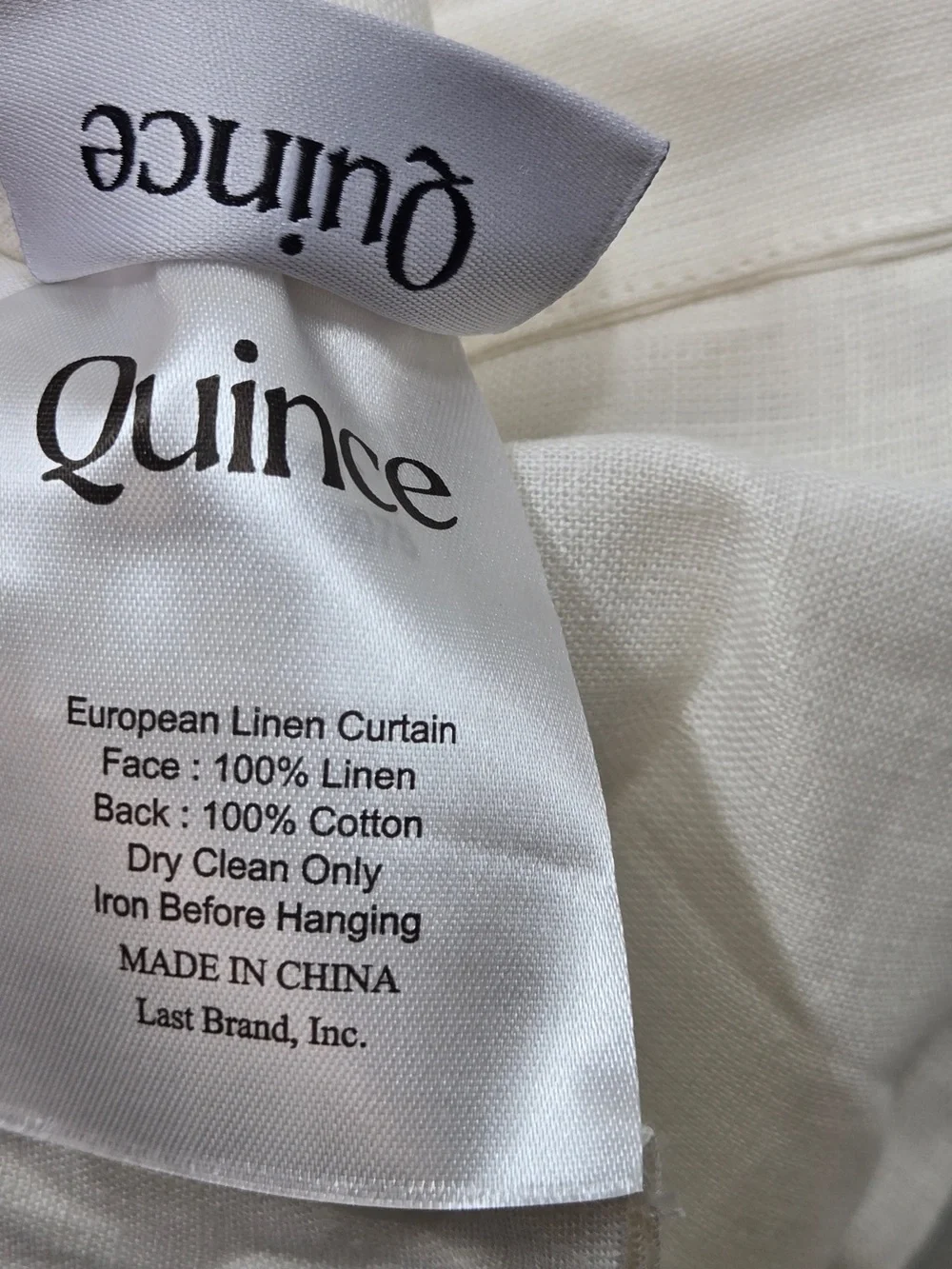 NWT QUINCE Set Of 2 48x96 European Linen Curtains Cream 9513